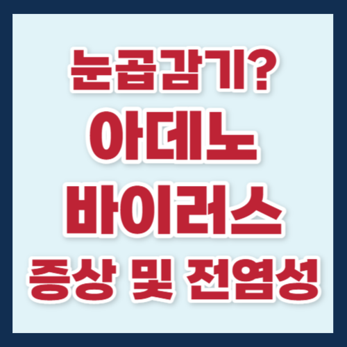눈곱 감기? 열 감기? 아데노 바이러스 4가지 증상, 전염성, 예방까지 1 아데노 바이러스